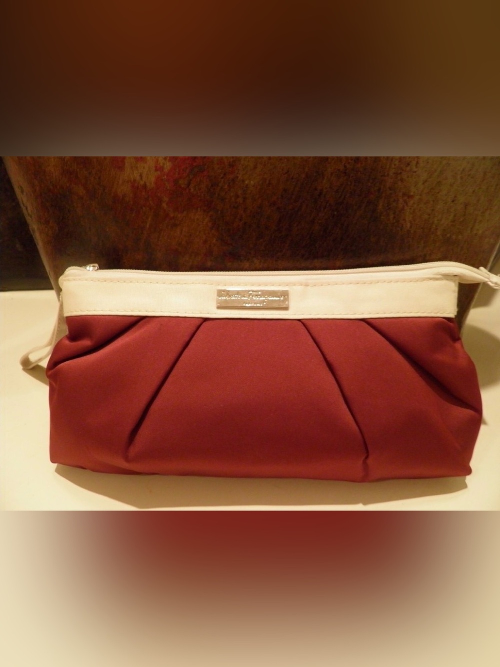 Salvatore Ferragamo parfum zippered amenity clutch for Alitalia Air Sky Team.